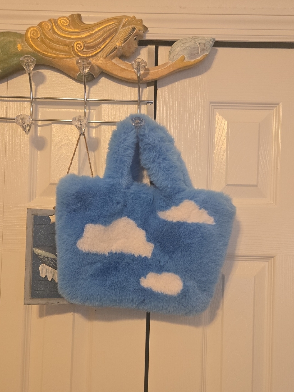 Blue Cloud Plush Kids Tote Bag